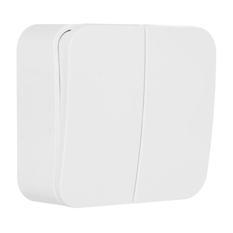 Выключатель о/у Blanca BLNVA105011, 2 клавиши, б/инд, белый