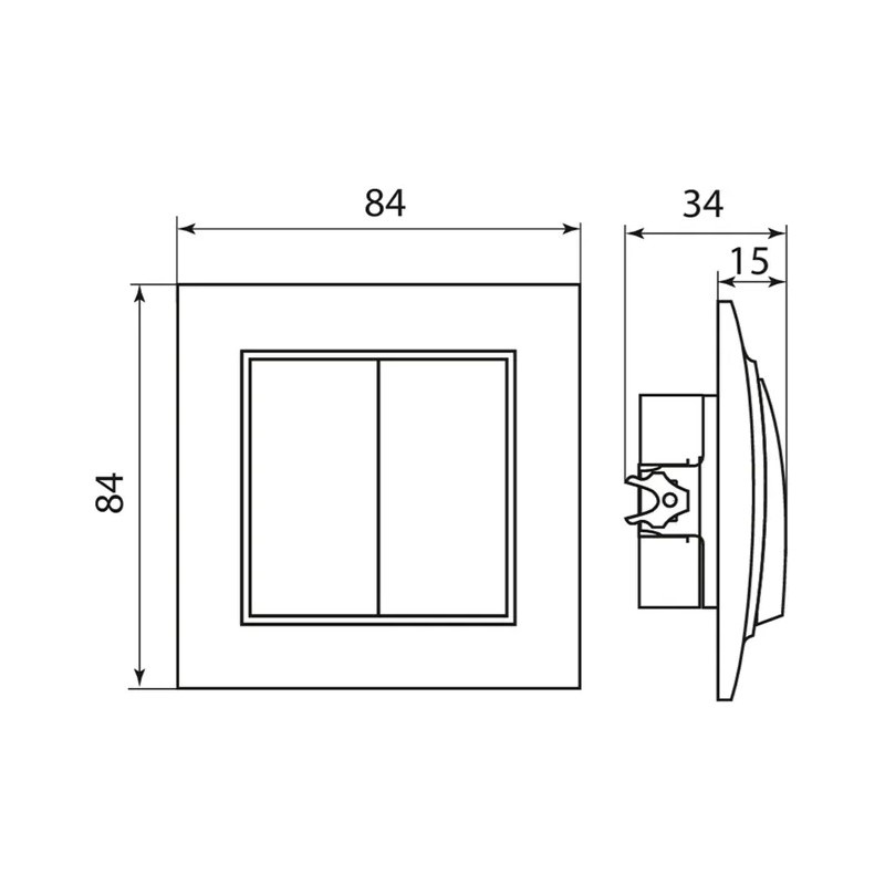 Выключатель с/у Минск ERV10-123-20, 2 клавиши, с/инд, бежевый