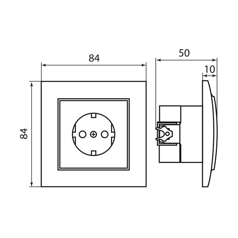 Розетка с/у Минск ERR16-028-100, 1 гнездо, с/з, з/ш, белая