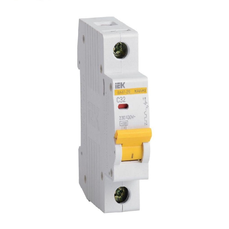 Автоматический выключатель IEK Karat ВА 47-29 4,5кА, С 32А, 1П, MVA20-1-032-C