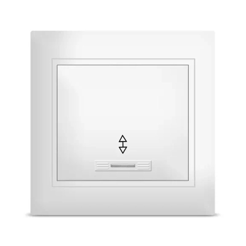 Переключатель в сборе с/у Севиль С0125, 1 клавиша, с/инд, IP20, белый