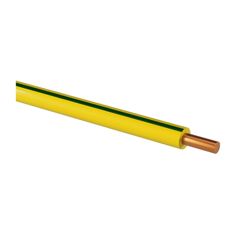 Провод ПуВнг-LS (ПВ-1) 1х10мм2, желто-зеленый (бухта-100 п.м.) ГОСТ 31947-2012