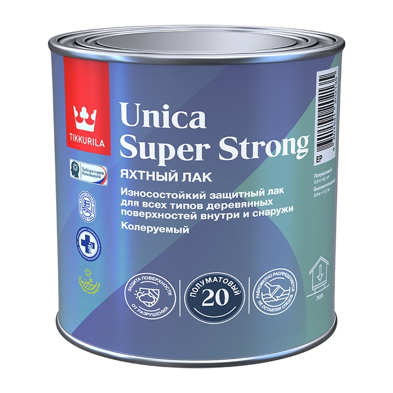 Лак Tikkurila Unica Super Strong EP полуматовый (0,9 л)