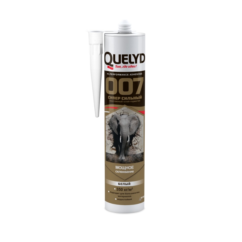 Клей-герметик Quelid 007, супер сильный белый (400 г)
