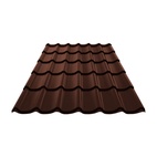 Металлочерепица, коричневый шоколад (RAL 8017), 1180х2250х0,45 мм (2,655 м²)