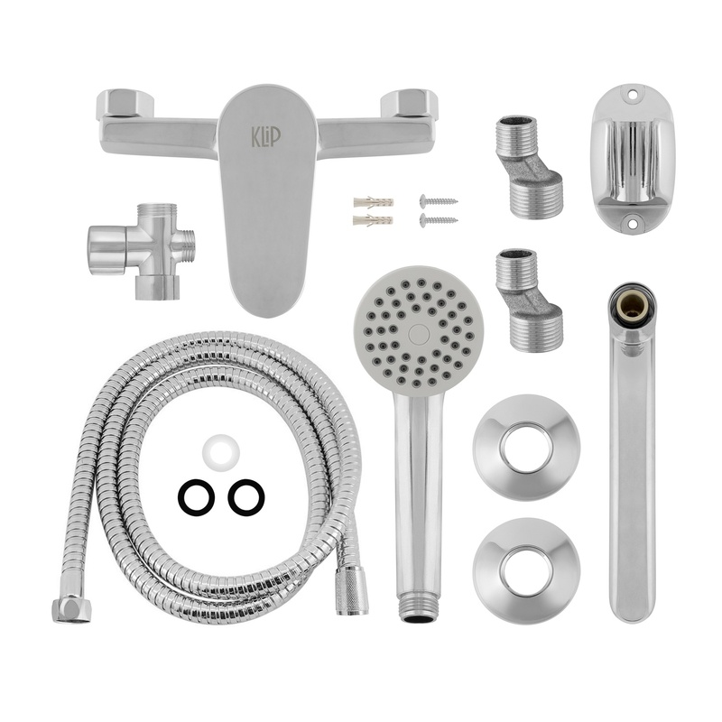 Смеситель для ванны Klip 1207 с аксессуарами, L-излив=200 мм