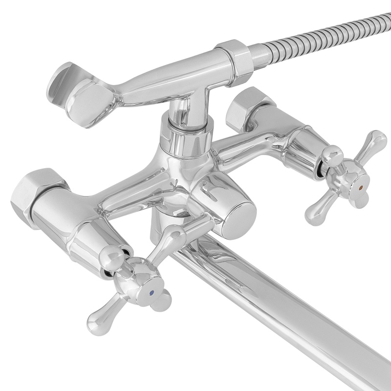 Смеситель для ванны Klip 1401 с аксессуарами, L-излив=300 мм