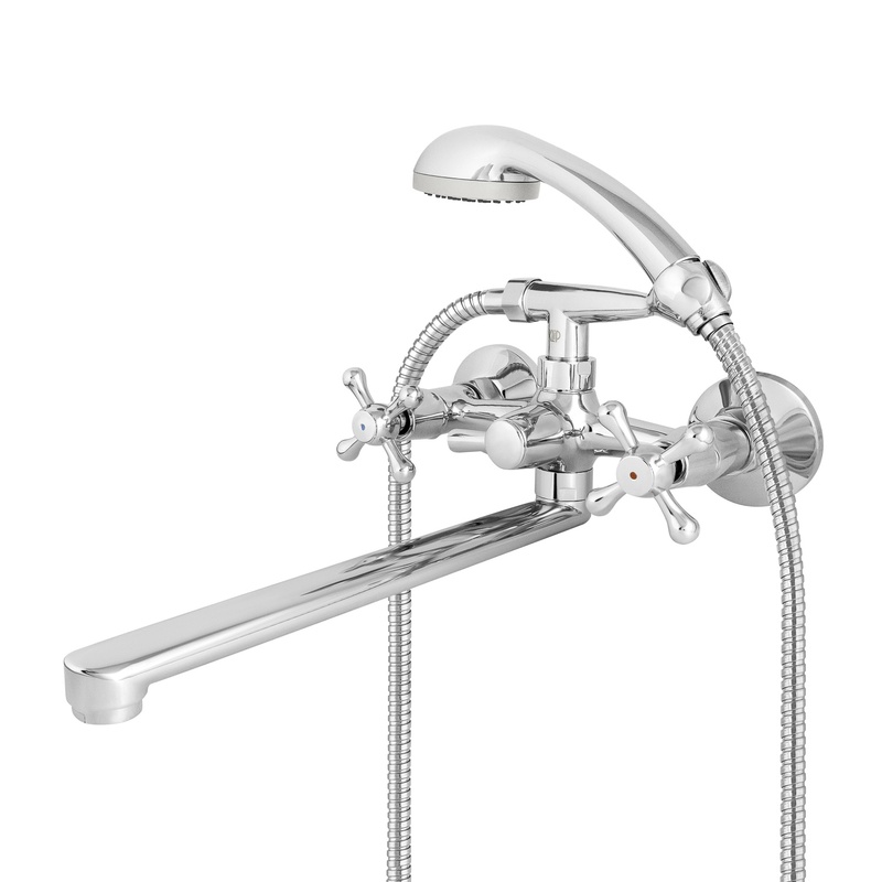 Смеситель для ванны Klip 1401 с аксессуарами, L-излив=300 мм