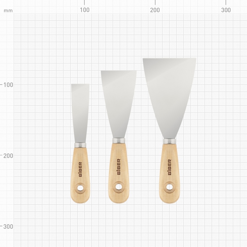 Набор шпателей Biber 35110 25, 50, 75 мм (набор 3 шт.)