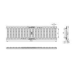 Решетка для водоотводного лотка Standartpark Basic DN100, 498х136 мм, щелевая, пластик