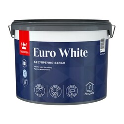 Краска для потолка Tikkurila/Tikkivala Euro White белая глубокоматовая (9 л)