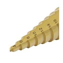 Сверло ступенчатое по металлу Trigger 74346 Р6М5 TIN d 4-30 мм