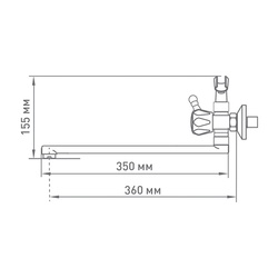 Смеситель для ванны Mix&Fix Petit 1407-03 с аксессуарами, L- излив 350мм