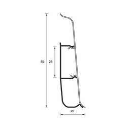 Плинтус Ideal Деконика, со съемной панелью, орех антик, 85 мм (2,2 м)