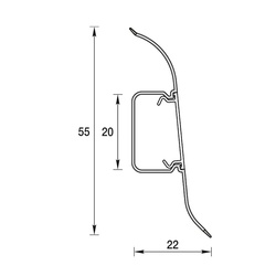 Плинтус Ideal Классик, с кабель каналом, сосна золот., 55 мм (2,2 м)
