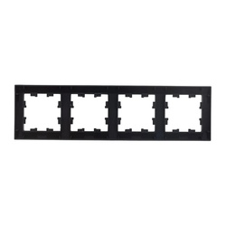 Рамка AtlasDesign ATN001004, 4-х постовая, универсальная, карбон