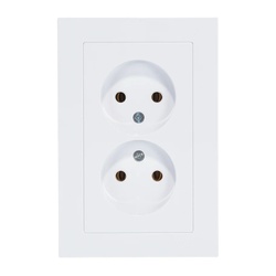 Розетка с/у Atlasdesign ATN000120, 2 гнезда, б/з, белая