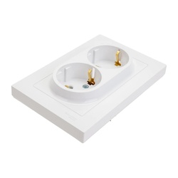 Розетка с/у Atlasdesign ATN000126, 2 гнезда, с/з, з/ш, белая