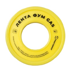 Лента ФУМ для газа малая 12х0,1 мм х 10м, 0.3 г/см3, Эконом, желтая