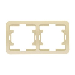 Рамка 2-х постовая Mimoza 32012, горизонтальная, кремовая