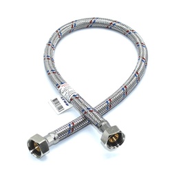 Подводка гибкая для воды сталь нерж., 1/2" В/В, 80 см с латунной гайкой