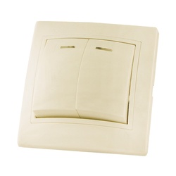 Выключатель с/у Таймыр SQ1814-0105, 2 клавиши, с/инд, слоновая кость