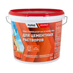 Клей ПВА Pufas Decoself cтроительный пластификатор (5 кг)