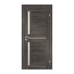 Полотно дверное OLOVI Орегон экошпон Дуб Графит 700х2000 мм со стеклом