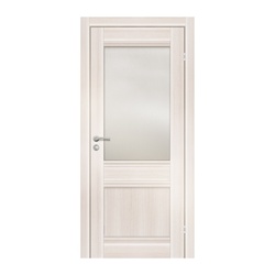 Полотно дверное OLOVI Невада1 экошпон Дуб Белый 700х2000 мм со стеклом