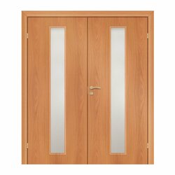 Полотно дверное ответка Olovi, со cтеклом, миланский орех, б/п, с/ф (L2 600х2000 мм)