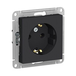 Розетка с/у Atlasdesign ATN001043, 1 гнездо, с/з, карбон