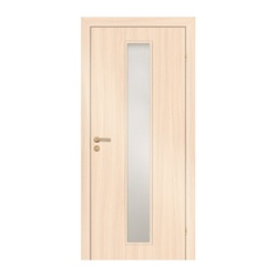 Полотно дверное OLOVI ламинир. Беленый Дуб 600х2000мм со стеклом L2 с замком