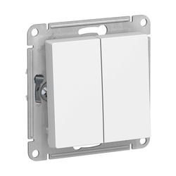 Переключатель с/у Atlasdesign ATN000165, 2 клавиши, б/инд, белый