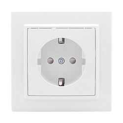 Розетка с/у Минск ERR16-028-100, 1 гнездо, с/з, з/ш, белая
