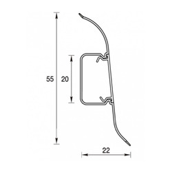 Плинтус Ideal Классик, с кабель-каналом, ольха, 55 мм (2,2 м)